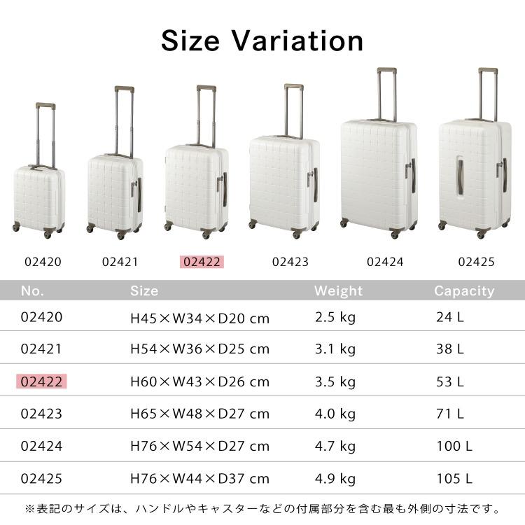 ProtecA エース公式 スーツケース キャリーケース 日本製 Mサイズ 53L