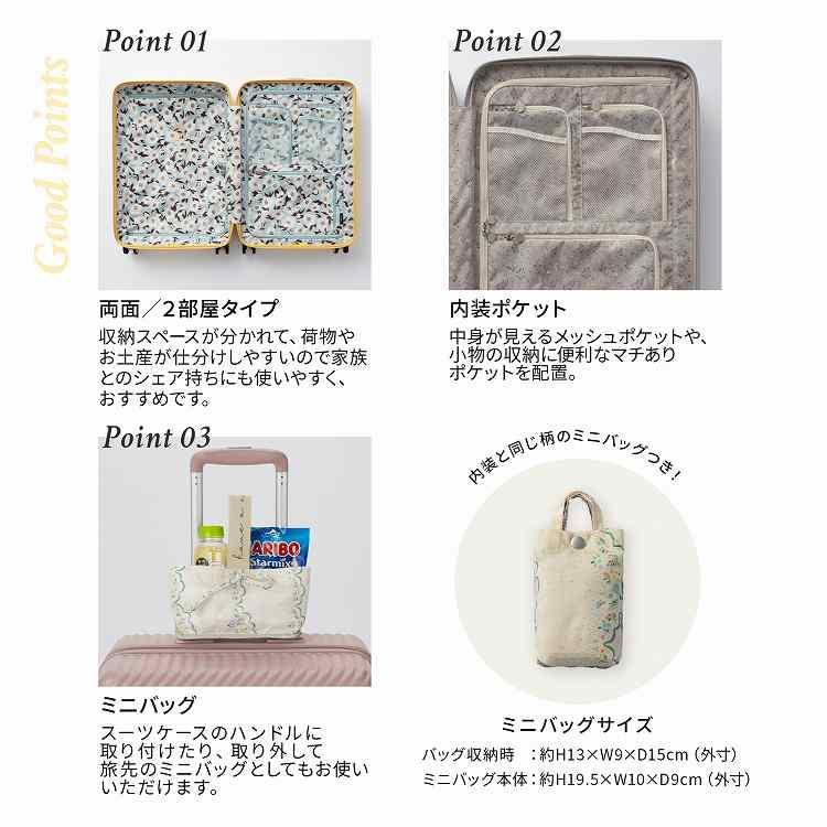＼公式／スーツケース HaNT ハント KOKONT ココント キャスターストッパー 58L 双輪キャスター TSダイヤルファスナーロック 4輪 メンズ レディス 05514_9