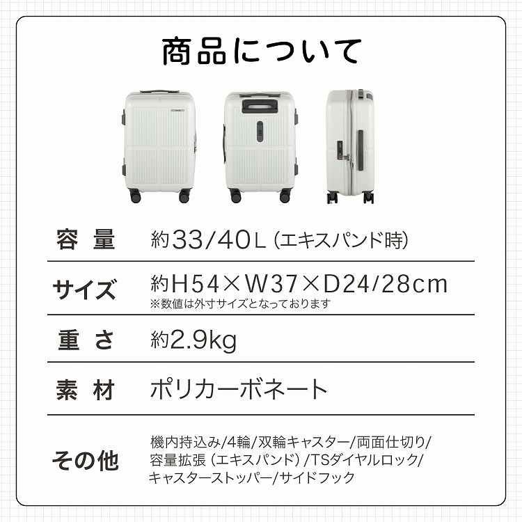 Ace（エース） エース公式 スーツケース キャリーケース 機内持ち込み