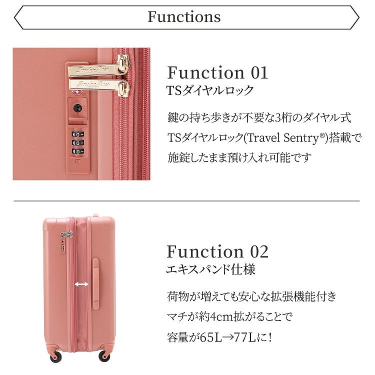 ジュエルナローズ キャリーケース Jewelna Rose 公式 ジュエルナローズ スーツケース Mサイズ 65