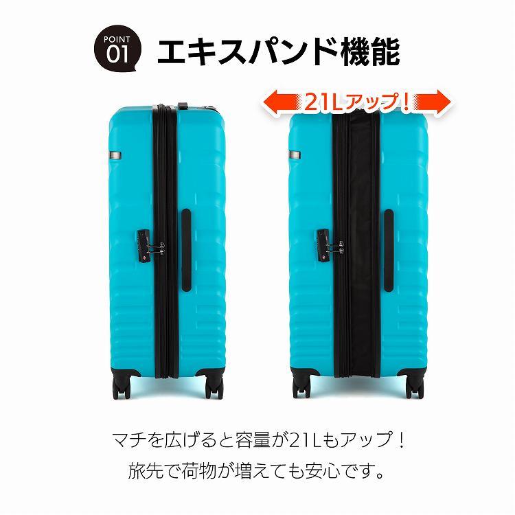 ACE エース オーバル2 スーツケース キャリーケース ファスナー TSダイヤルロック 4輪 双輪 エキスパンダブル Lサイズ LLサイズ 90L 111L 05913の画像