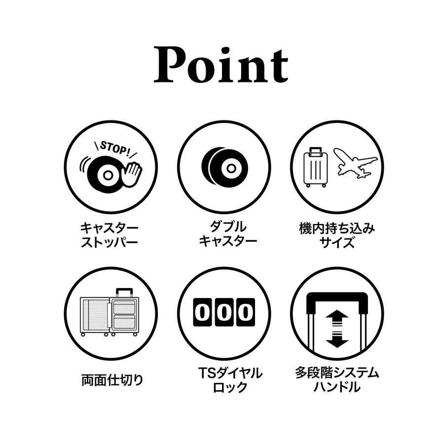 Ace（エース） クレスタ2 スーツケース 機内持ち込み Sサイズ
