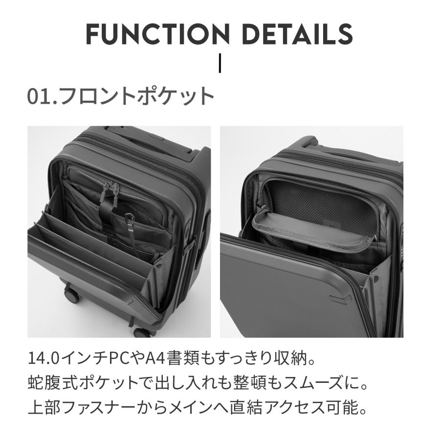＼エース公式／ ace. GENE エースジーン トルク スーツケース 40/48リットル 2-3泊 4kg 機内持込 エキスパンド キャスターストッパー 14.0インチPC A4 09091の画像