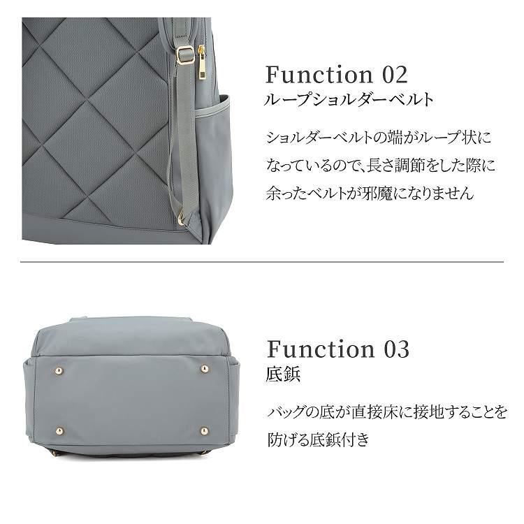 公式 リュックサック レディース ビジネス 通勤 A4サイズ 14インチPC収納 790g 背面メッシュ Jewelna Rose ジュエルナローズ リラ・リュックサック 16362の画像