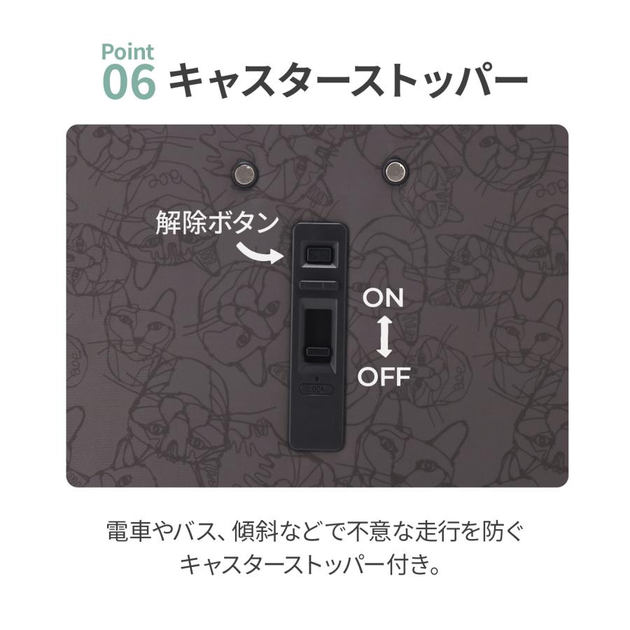 エース公式 HAyU ace. TOKYO ユッカ TR トローリーバッグ キャリーバッグ レディース おしゃれ かわいい ネコ柄 17841の画像