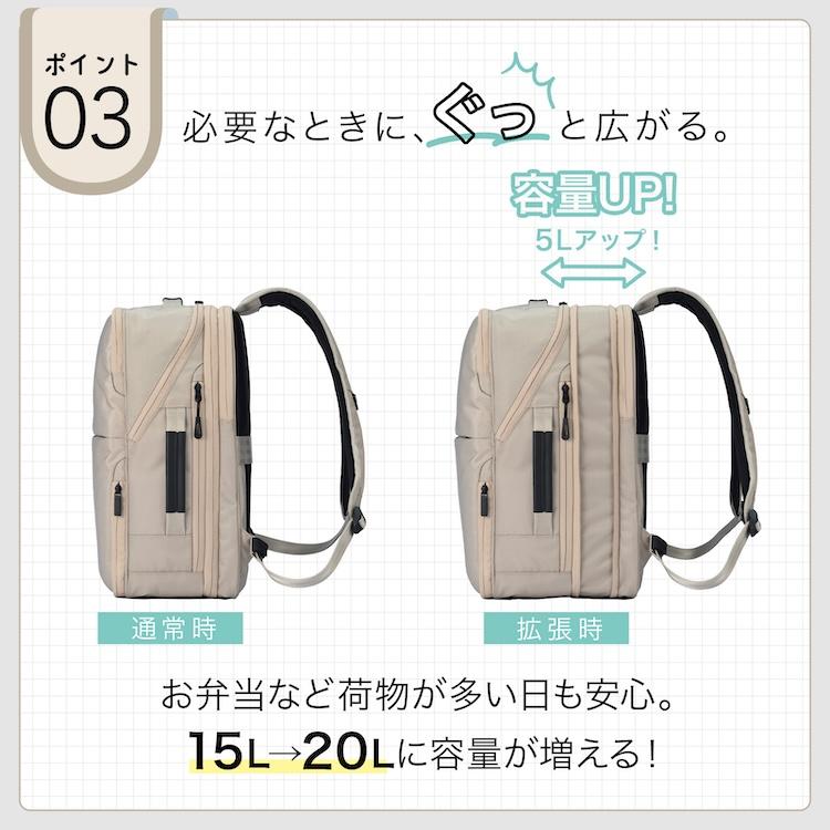 ＼エース公式／通学リュック 習い事リュック 中高生〜大人サイズ ビジネスリュック ace. エース ガジェタブルU A4ファイル 14.0インチPC 15/20L 20072_6