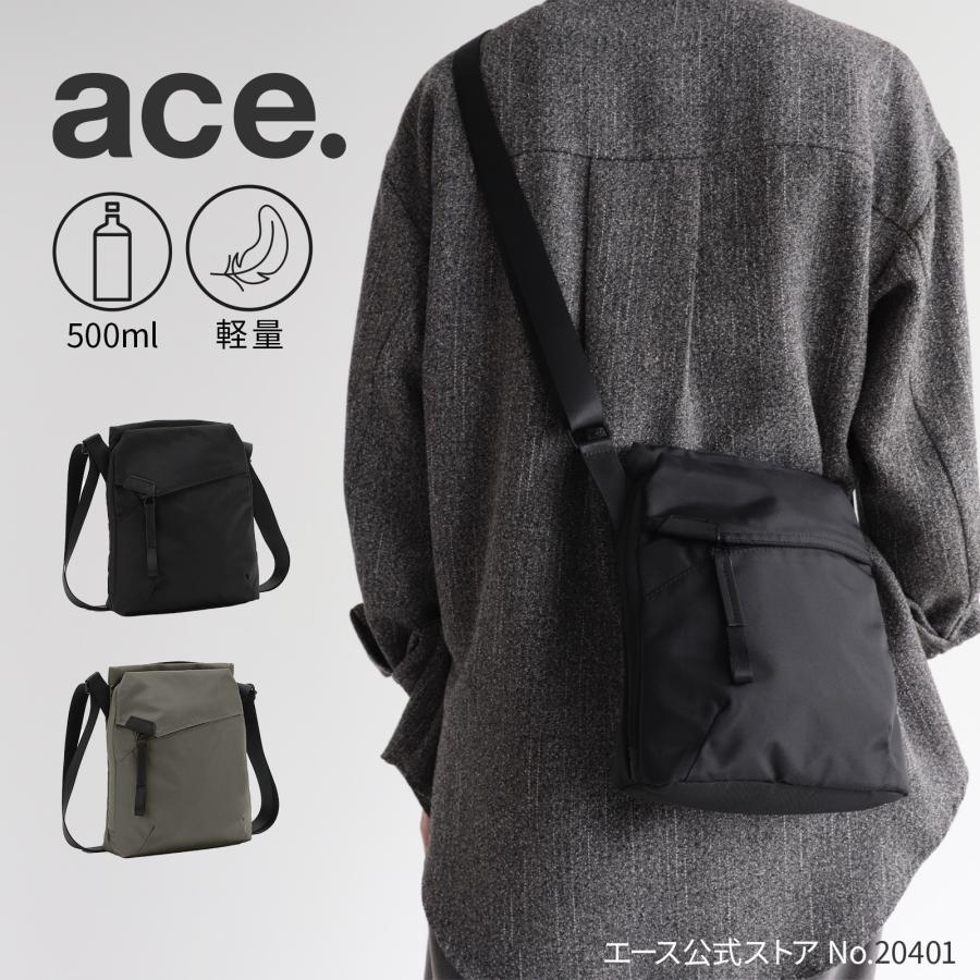 ace. GENE LABEL エース公式 ショルダーバッグ タテ型 軽量 500ml収納