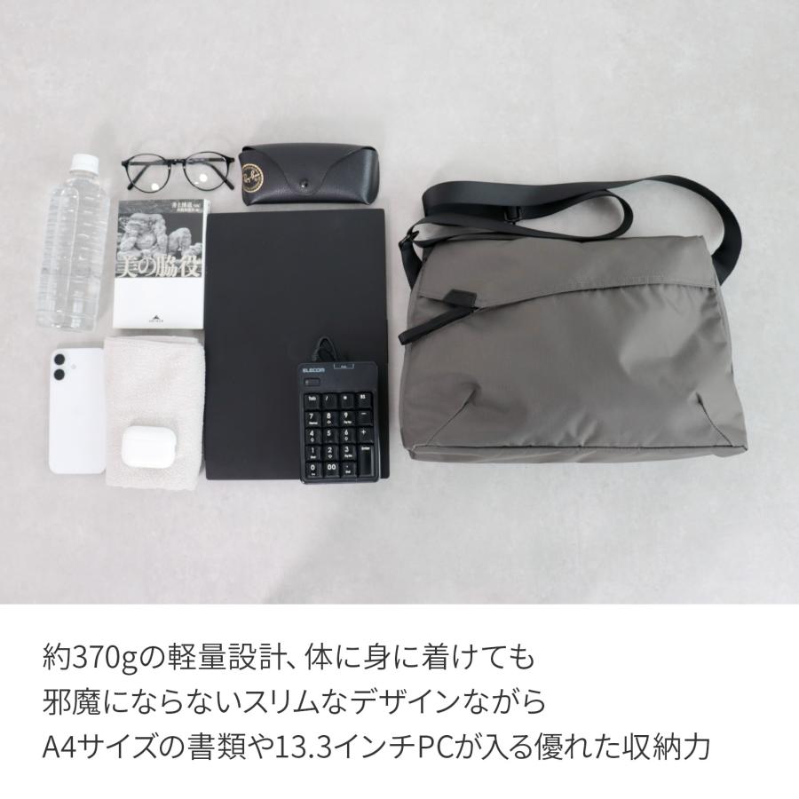 ace. GENE LABEL エース公式 ショルダーバッグ ヨコ型 A4 PC収納 13.3