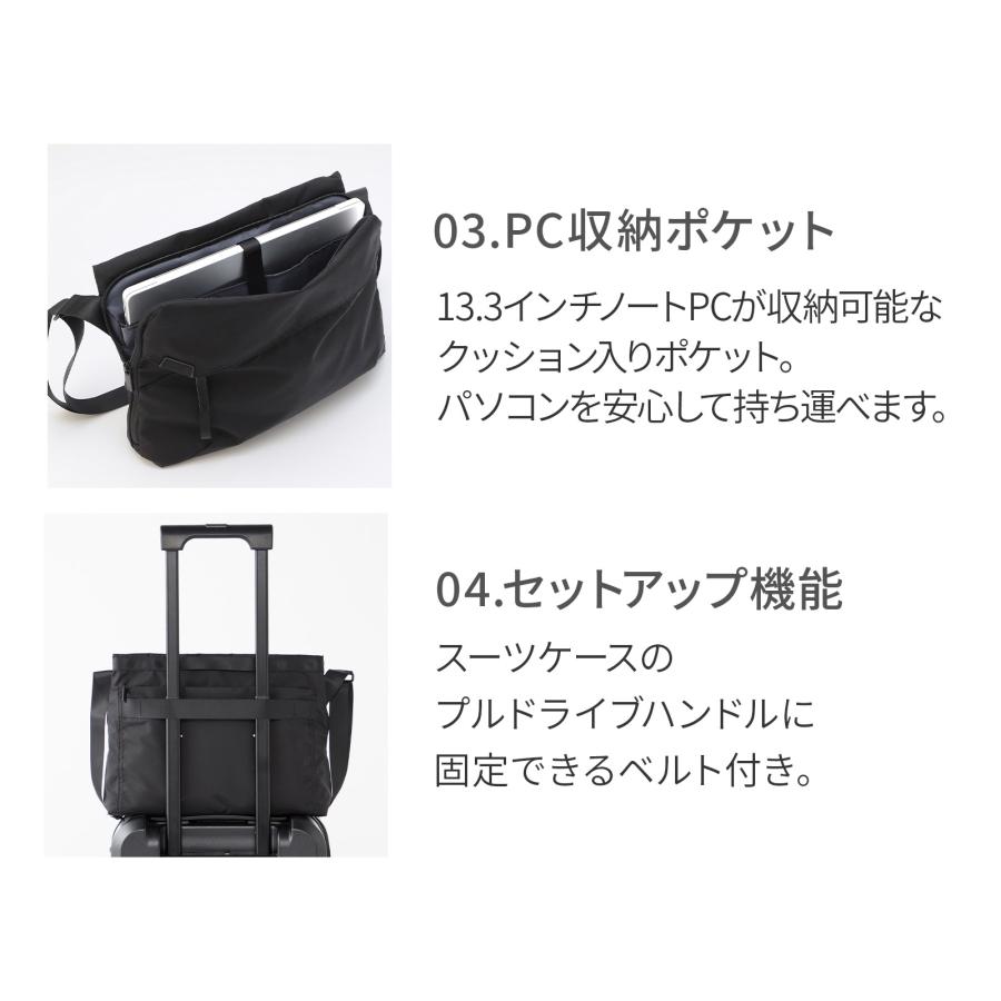 ace. GENE LABEL エース公式 ショルダーバッグ ヨコ型 A4 PC収納 13.3