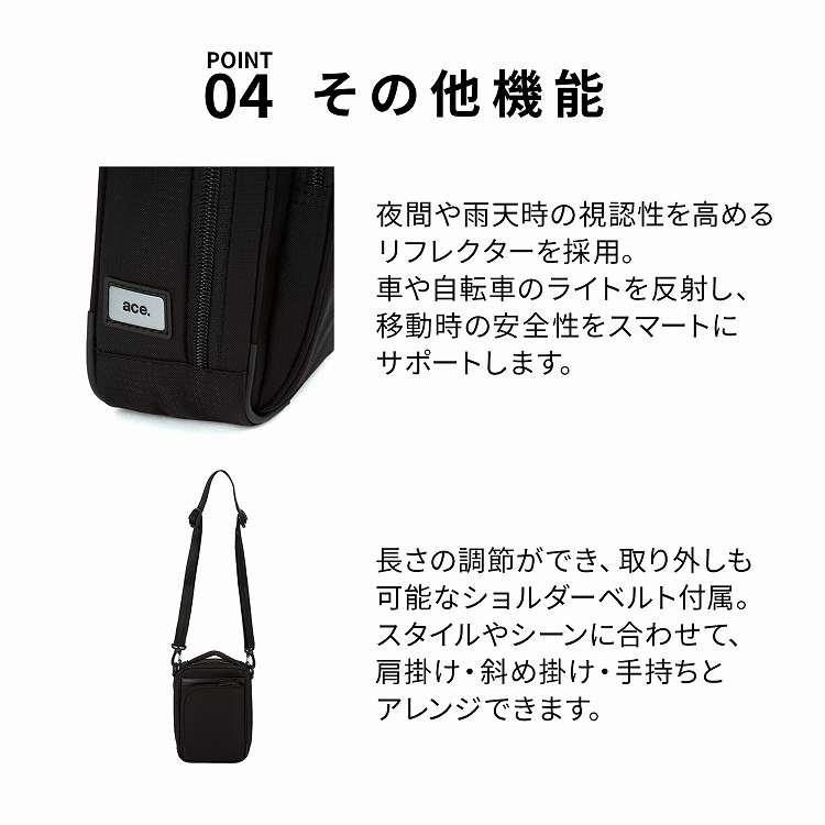 ace. GENE LABEL エース公式 ショルダーバッグ メンズ 斜めがけ 軽量