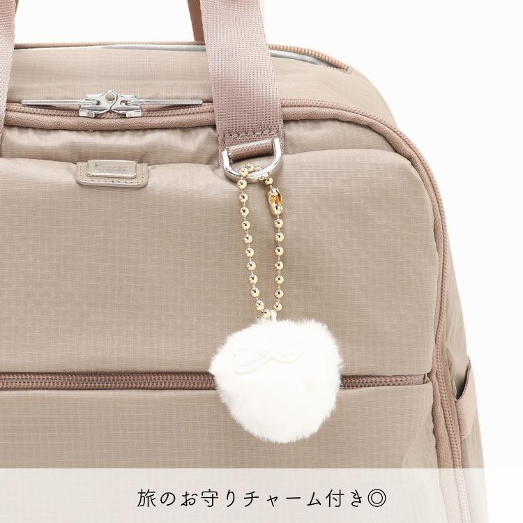 カナナプロジェクト トローリーバッグ キャリー ベージュ　ポンポンチャーム付き カナナプロジェクト トローリーバッグ キャリー ベージュ