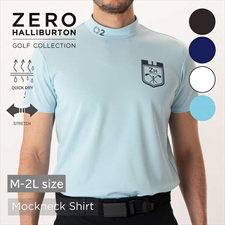 ゼロハリバートンゴルフウェア半袖モックネックシャツLサイズ