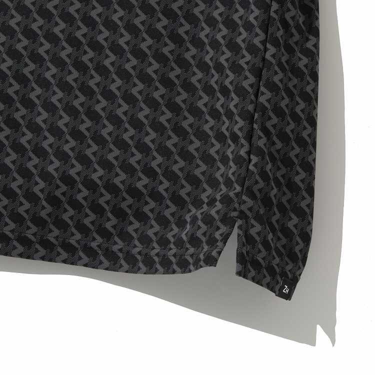 ゴルフウェア モックネックシャツ 半袖 ZHモノグラムシャツ レディース