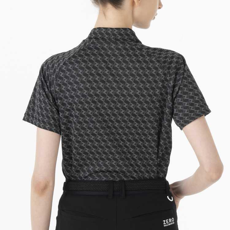 ゴルフウェア モックネックシャツ 半袖 ZHモノグラムシャツ