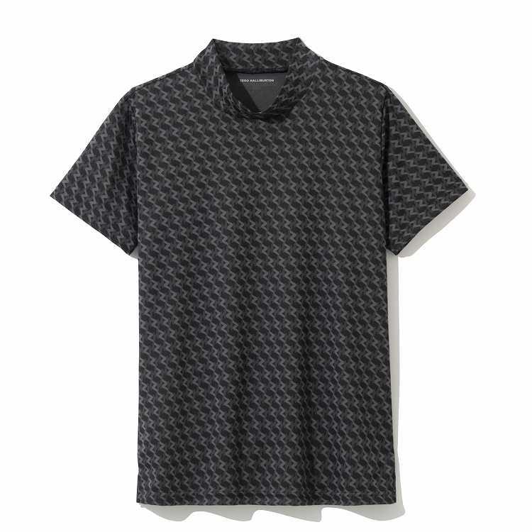 ゴルフウェア モックネックシャツ 半袖 ZHモノグラムシャツ レディース