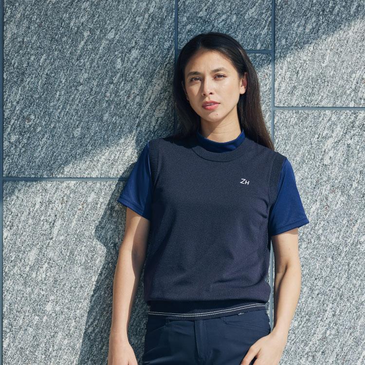 ゴルフウェア ベスト クルーネックベスト レディース ZHG-W4S9b 82844