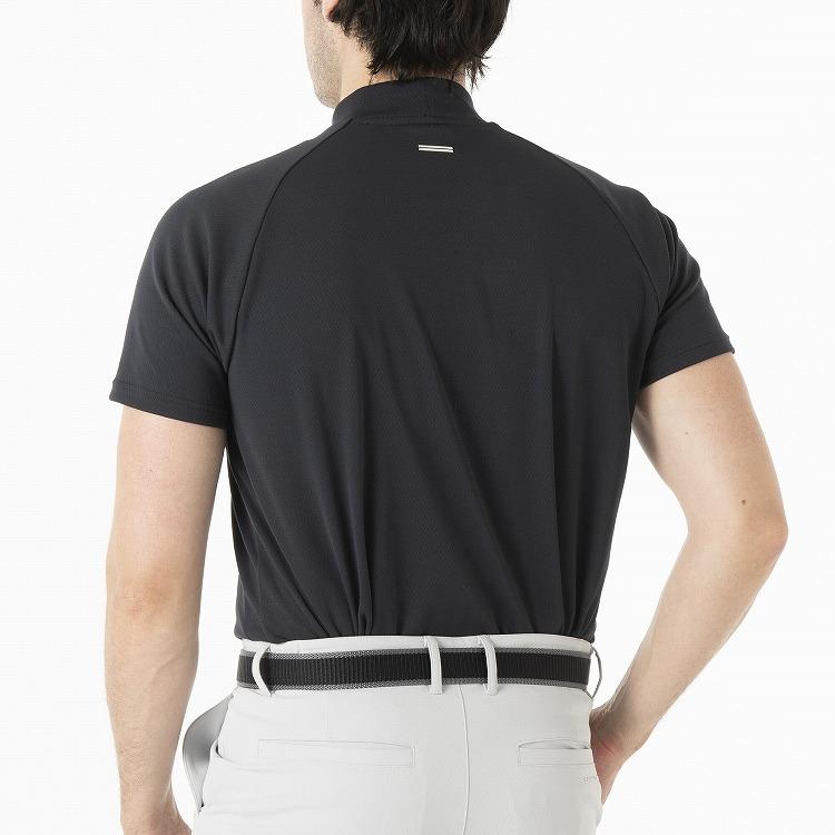 ZEROHALLIBURTON モックネックシャツ　ブラック ZERO HALLIBURTON（ゼロハリバートン） ゴルフ モックネックTシャツ