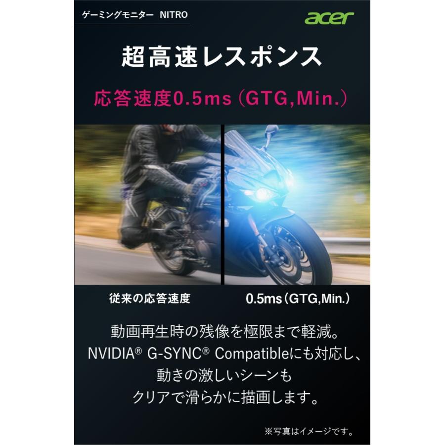 Acer ゲーミングモニター Nitro 24.5インチ VG252QXbmiipx フルHD IPS 240Hz 1ms (GTG) 0.5ms(GTG,Min.) HDMI2.0 sRGB 99% DisplayHDR 400 3年保証|acerdirect|03