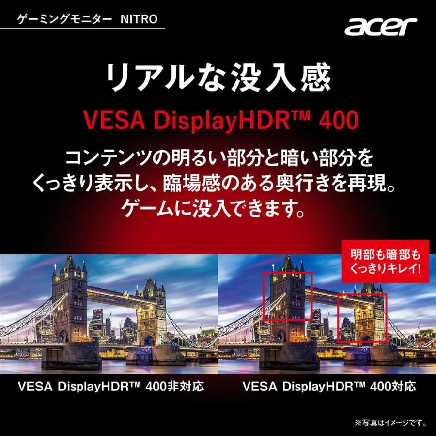 Acer公式 ゲーミングモニター 24.5インチ XV252QZbmiiprx フルHD IPS 280Hz 0.5ms(GTG, Min.) sRGB 99%　HDMI2.0 HDR400 3年保証｜acerdirect｜05