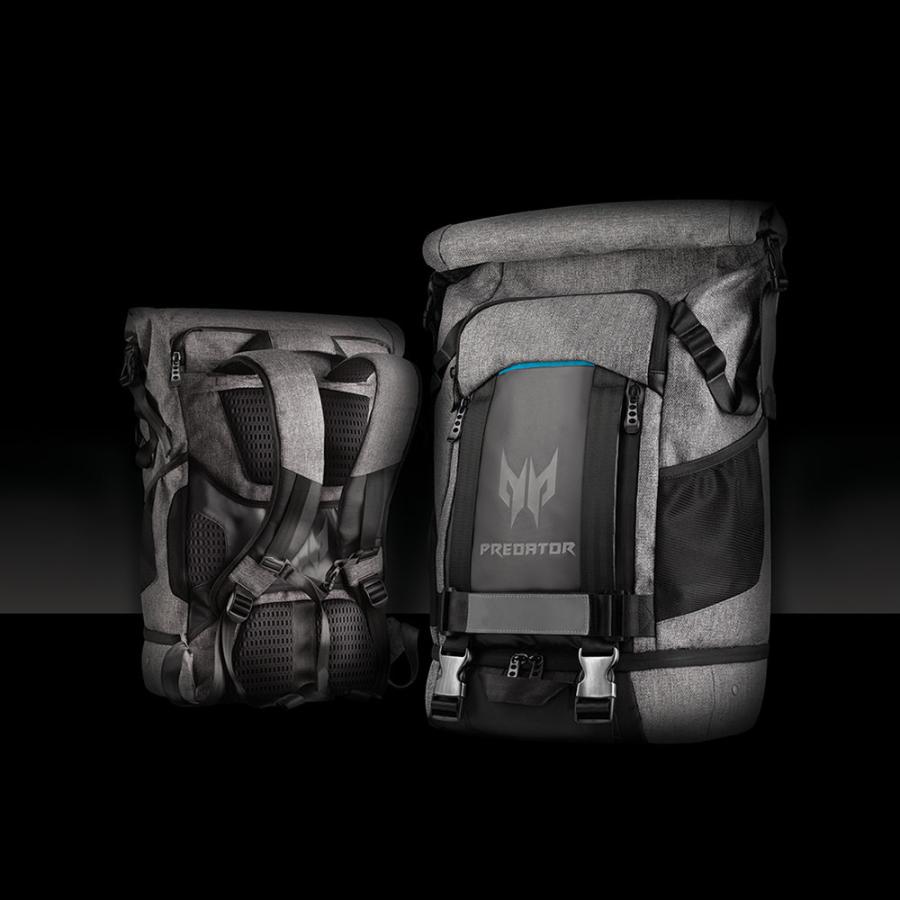 リュック PCバッグ キャリングケース グレー Acer Predator Gaming Rolltop Backpack (ゲーミングロールトップバックパック) プレデター ゲーミング PBG6A1_9