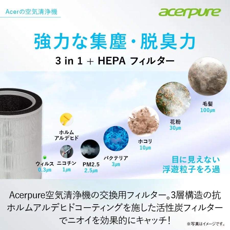空気清浄機　Acerpure 交換用フィルター  ACF275 3 in 1 + HEPA フィルター ライフスタイル 抗ホルム | acer | 01