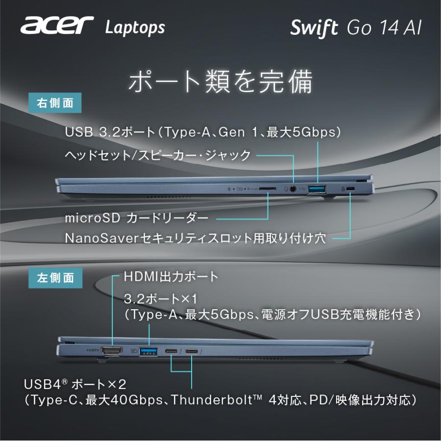 acer（エイサー） ノートパソコン Swift Go 14 AI インテル Core Ultra