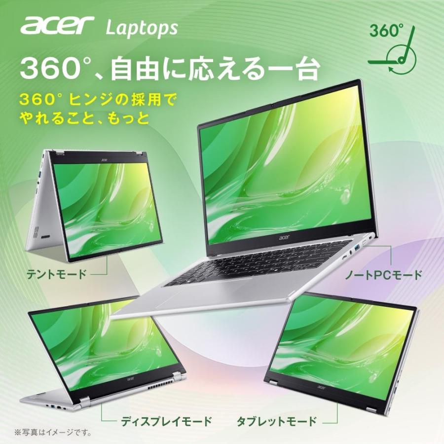 Acer ノートパソコン Aspire Spin 14 16GBメモリー 512GB SSD 14インチ WUXGA 16:10 IPS 非光沢 インテル Core Ultra 5 115U AL15-54P-F56Yの画像