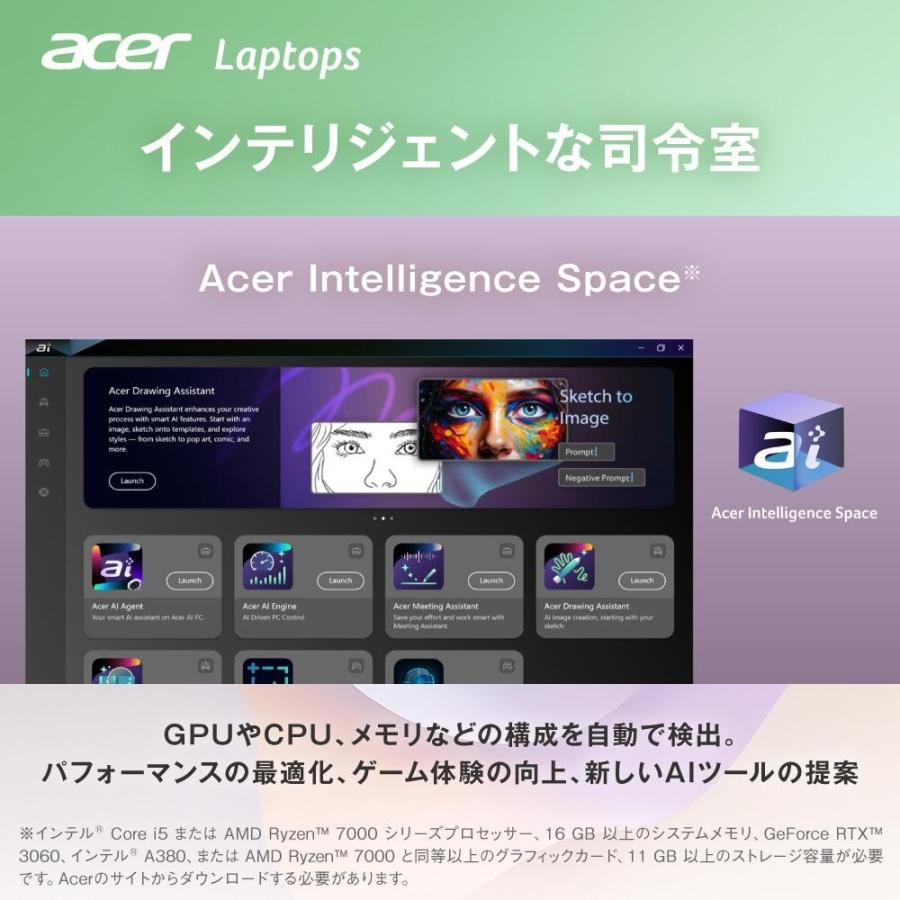 Acer ノートパソコン Aspire Spin 14 16GBメモリー 512GB SSD 14インチ WUXGA 16:10 IPS 非光沢 インテル Core Ultra 5 115U AL15-54P-F56Yの画像