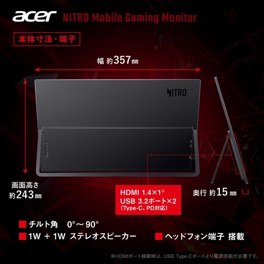 acer（エイサー） Acer Nitro モバイル ゲーミングモニター 16インチ