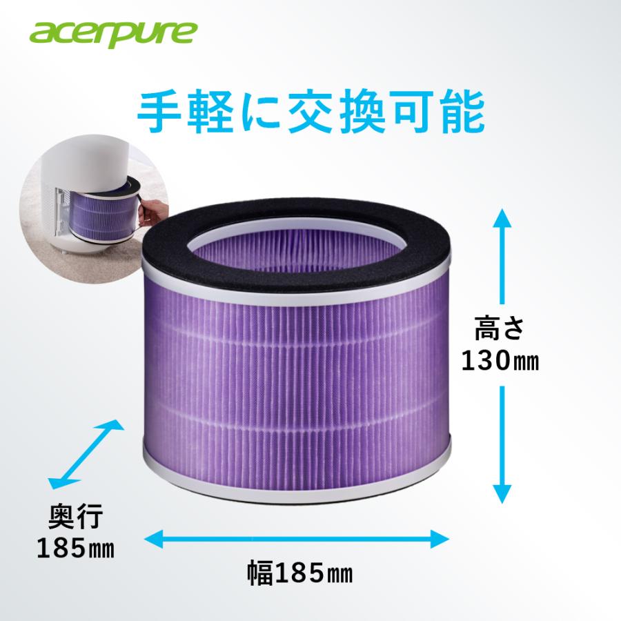 空気清浄機　Acerpure 交換用フィルター 3 in 1 HEPA フィルター ライフスタイル 抗ホルムアルデヒドコーティング  ACF373 | acer | 02