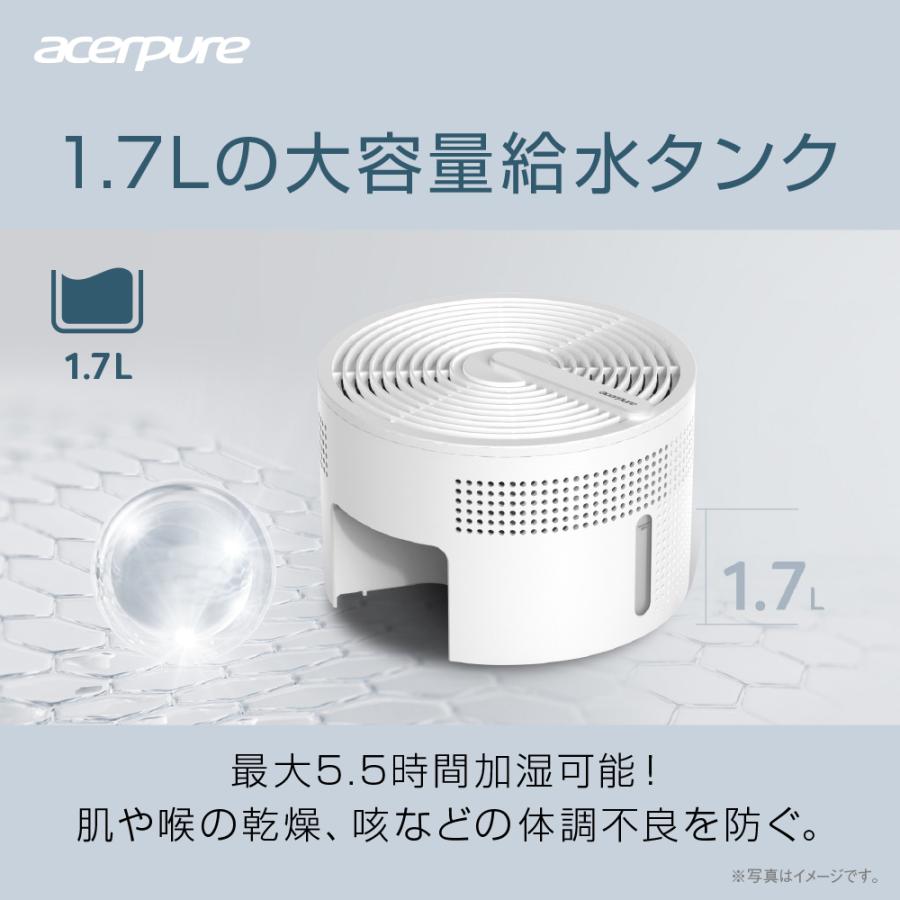 Acerpure 加湿ユニット 気化式 5.5時間連続加湿 加湿量最大300ml/h 1.7L大容量給水タンク 加湿フィルター　hm313-10w | acer | 04