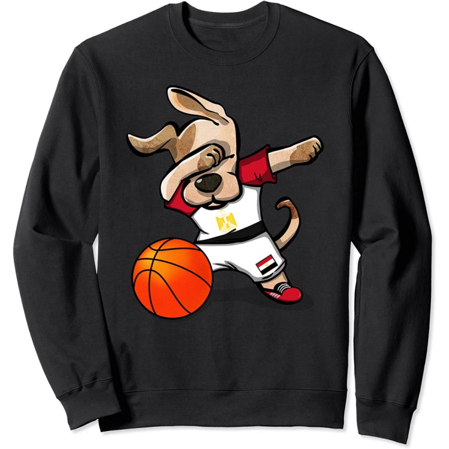 Funny Dabbing Dog Basketball かわいい犬エジプトバスケットボールエジプトの国旗スポーツ トレーナー スポーツ玩具