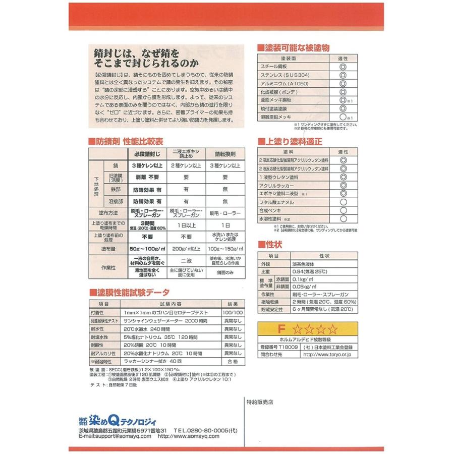 保存版 染めqテクノロジィ 必殺錆封じ 3 7l 超大特価 Www Tiebreak Fr