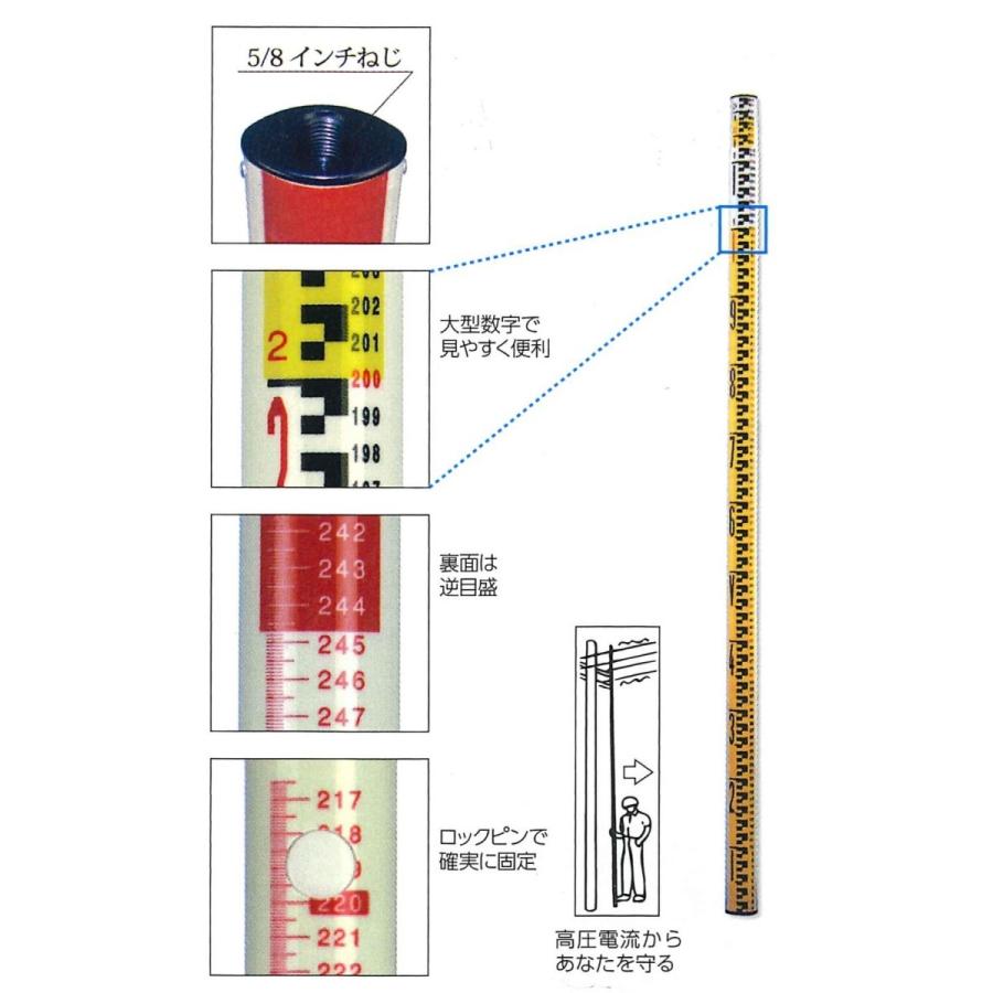 No.205-10（10m10段） ケース付 重さ3550g 収納サイズ1300mm 【遠く】 配電・送電線の高さ/電車近くでの作業/山岳/森林