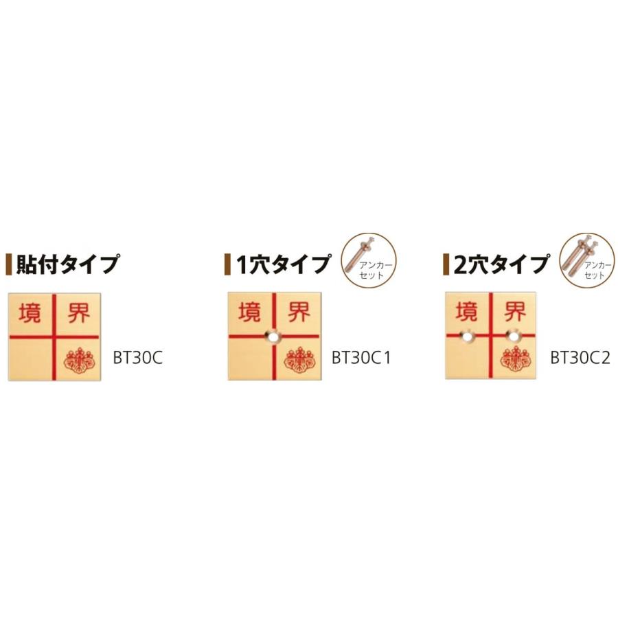 カクマル 土地家屋調査士会 真鍮製調査士プレート30角 厚さ2mm（10枚） BT30C/BT30C1/BT30C2 境界プレート｜acetech