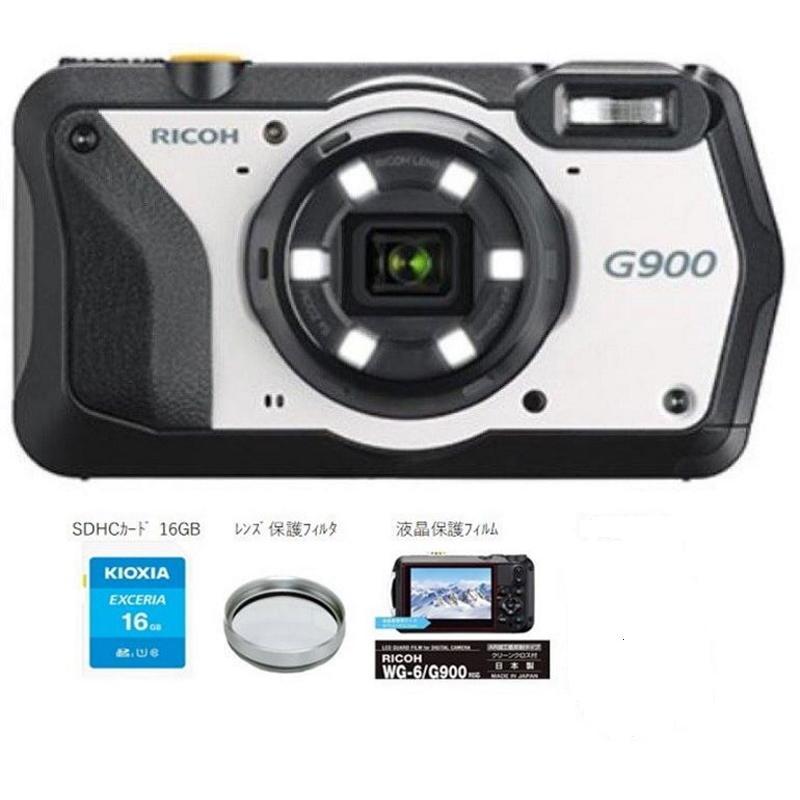 リコー RICOH G900AH 安心保証モデル ３年保証 デジタルカメラ 現場用カメラ 防塵 防水 ＳＤカード 液晶フィルム レンズ保護フィルタ  ロゴスヒップカーゴ付 :g900ah:現場用品専門ECストア 現場監督 - 通販 - Yahoo!ショッピング
