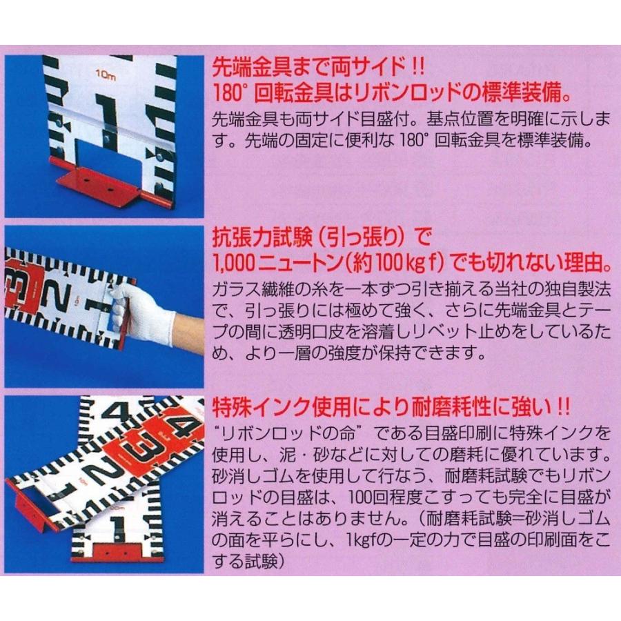ヤマヨ測定機 リボンロッド 120mm幅 5m ケース付 RC12B5M E2タイプ（表タテ数字20cm毎赤白 裏ヨコ数字1m毎赤白） 工事写真 【ギフ】 リボンテープ