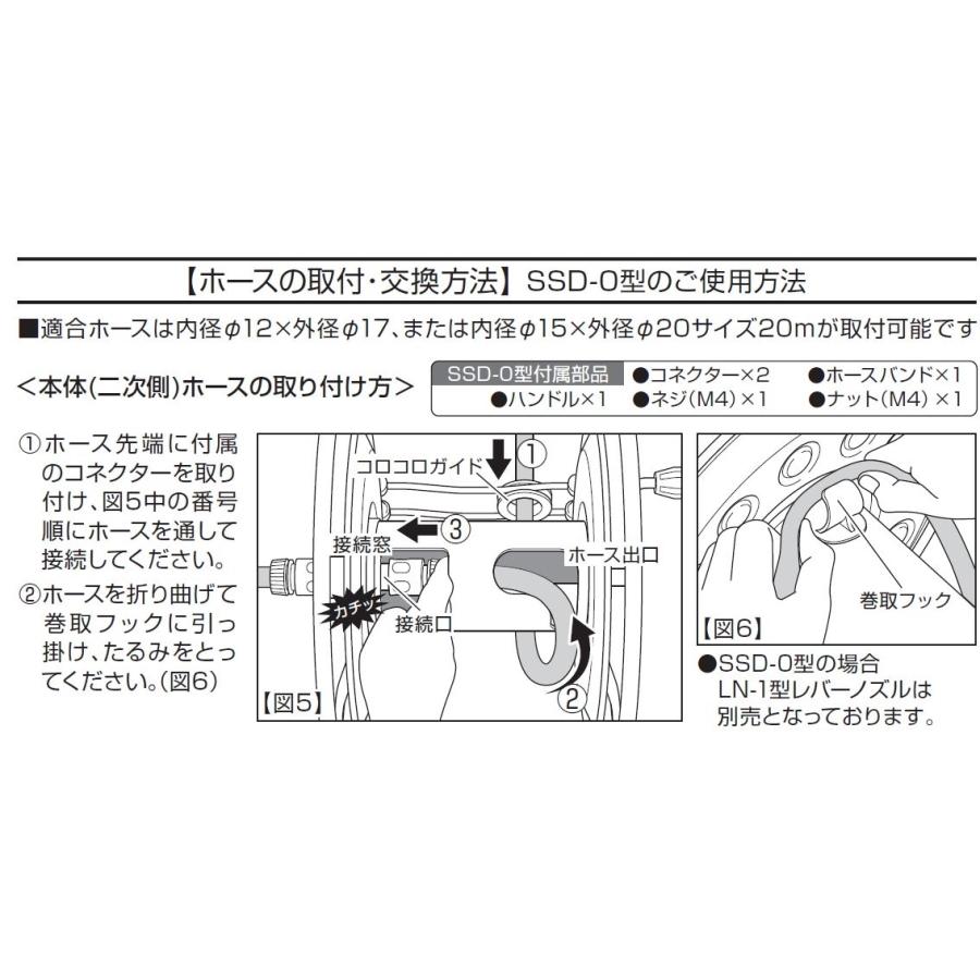 ハタヤ HATAYA ステンノホースリール SSD-20 20mホース レバーノズル付 散水用 5Kg｜acetech｜05