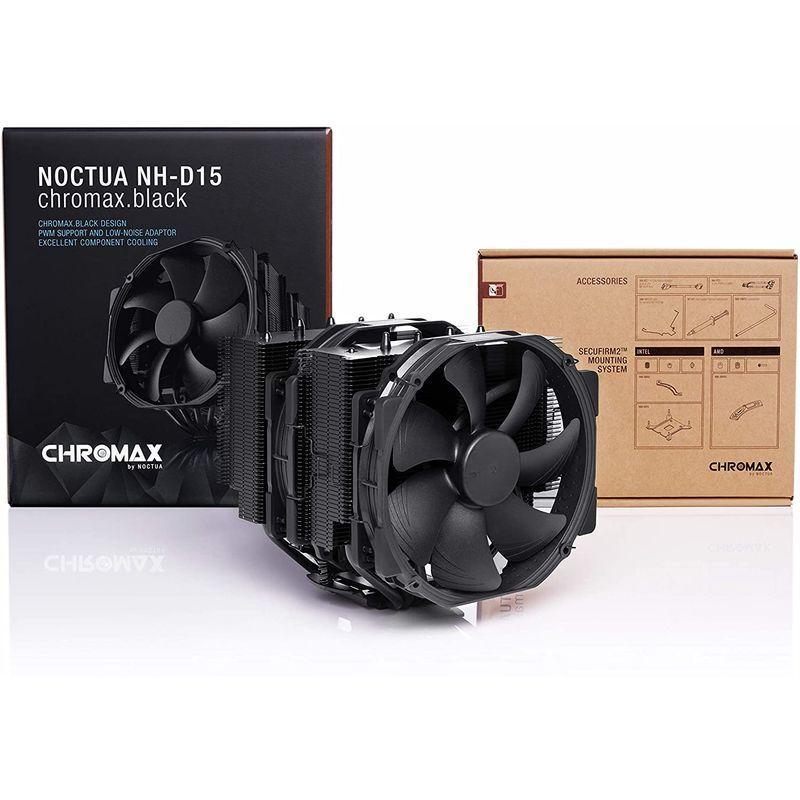 Noctua NH-D15 chromax.black， ツインタワー CPUクーラー (140mm， ブラック) NH D15 chromax black， ツインタワー CPUクーラー 140mm， ブラック LGA1200，