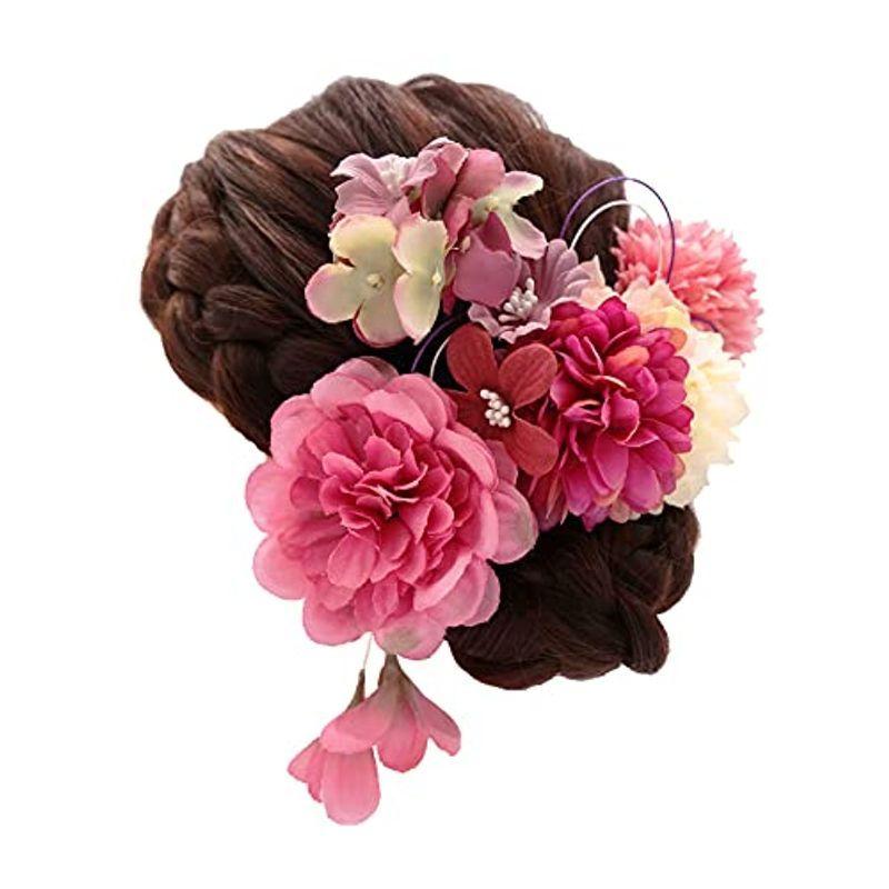 Kayacallis 髪飾り 4点セット 手作り 高級造花 収納ボックス付き 髪留め つまみ細工 || 花火大会 夏祭り 浴衣 着物 和装
