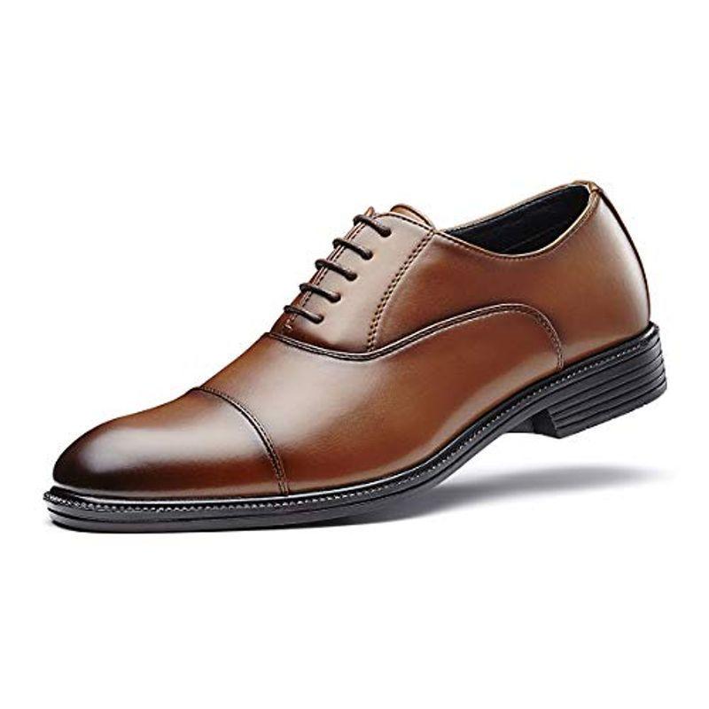 日時指定ライムガーデン 走れる ビジネスシューズ メンズ 内羽根 ストレートチップ 紳士靴 革靴 ビジネスアスリート LG310 (茶,25.0