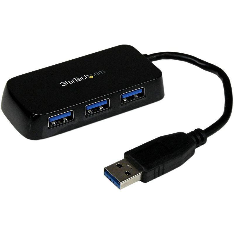 4ポート SuperSpeed USB3.0ハブ ポータブルミニUSB Hub ブラック ST4300MINU3B