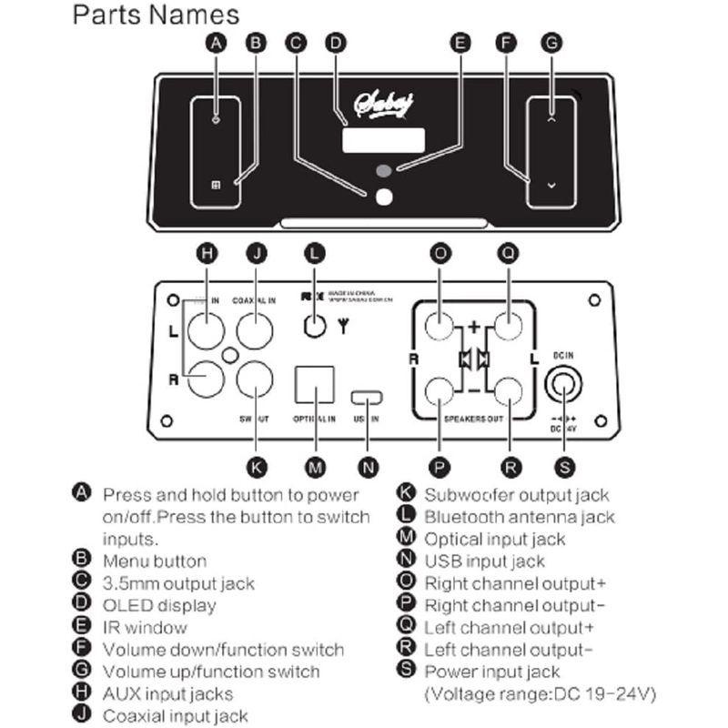 Sabaj A4 ステレオ デジタル パワーアンプ 小型 ヘッドホンアンプ搭載/bluetooth付き プリメインアンプ A4 ステレオ デジタル パワーアンプ 小型 ヘッドホンアンプ搭載/bluetooth付き プリメインアンプ
