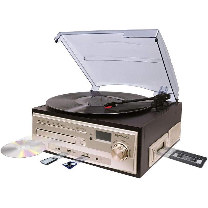 ベルソス マルチレコードプレーヤー レコード カセット CD ラジオ USB SD 外部音源 再生/録音可能 ステレオ ブラウンウッド調 M マルチレコードプレーヤー レコード カセット CD ラジオ USB SD 外部音源 再生/録音可能 ステレオ ブラウンウッド調