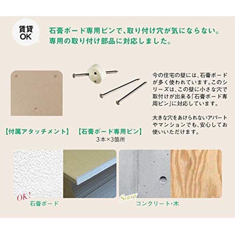 三面鏡 壁掛け クイーン 36×60cm（全開72cm） 賃貸の壁に貼れる鏡・ドレッサー ミラー ダーク色/取付品一式付 壁掛け クイーン 36×60cm 全開72cm 賃貸の壁に貼れる鏡 ドレッサー ミラー ダーク色/取付品一式付 アパート マンションなど賃貸の壁にも 穴を気にせず掛けられる 石膏ボードピン に対応