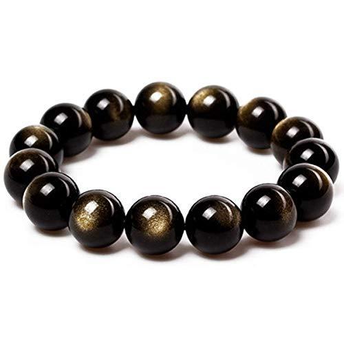 ゴールデンオブシディアン 金曜石 ブレスレット クリスタル パワーストーン 天然石 強運 仕事運 金運 財産運 お守りブレスレット