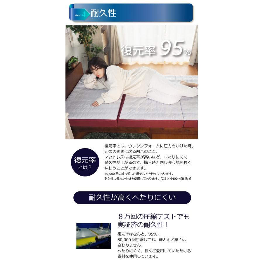 アキレス（achilles） マットレス 三つ折り 折りたたみマットレス