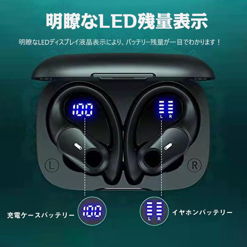 耳掛け式イヤホン Bluetooth ワイヤレスイヤホン LEDディスプレイ表示