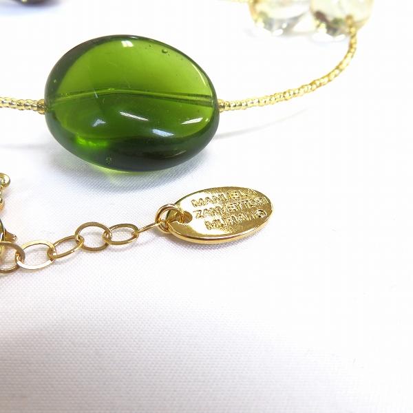 #ae ムラーノ MANUELA ZANVETTORI MURANO ロング ネックレス 金 赤 カーキ ベネチアンガラス ヴェネチアン 袋付き [821754] k01 |  | 03