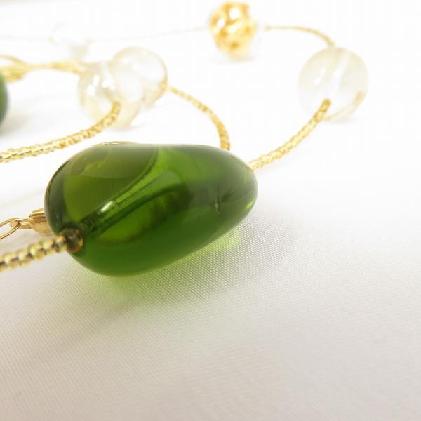 #ae ムラーノ MANUELA ZANVETTORI MURANO ロング ネックレス 金 赤 カーキ ベネチアンガラス ヴェネチアン 袋付き [821754] k01 |  | 06